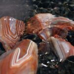 colorful agate stones in lake superior waters