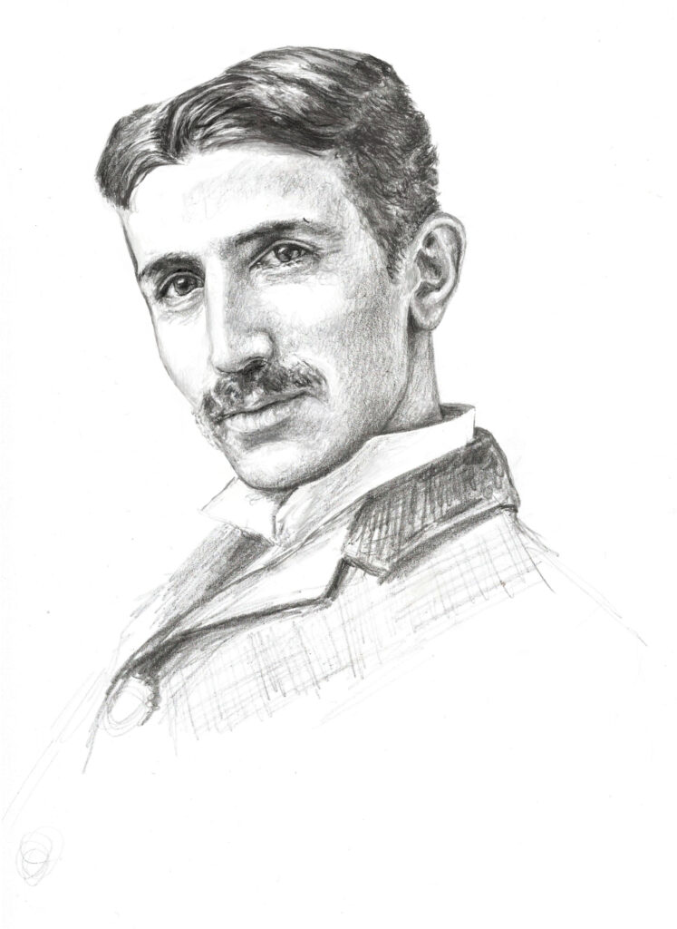 Nikola Tesla dibujo